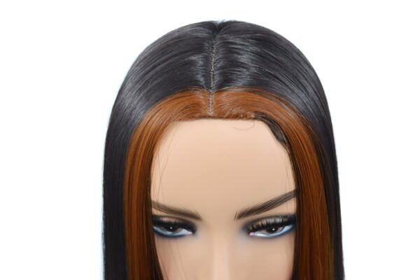 Real Hair Wig, Front Lace 13X5X1 Straight Highlight 1B 27 Hair Wigs - Image 2