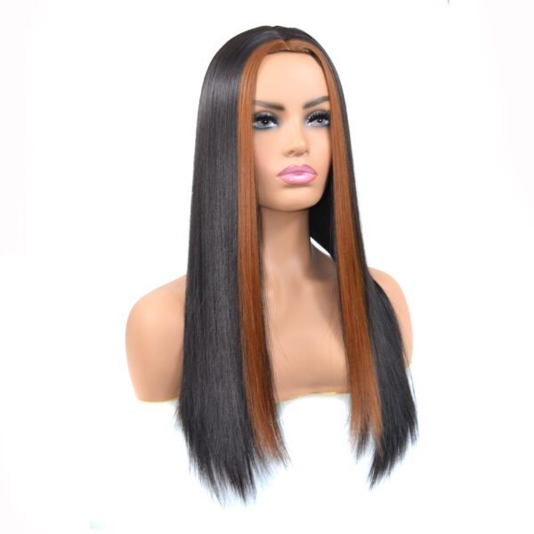 Real Hair Wig, Front Lace 13X5X1 Straight Highlight 1B 27 Hair Wigs - Image 4