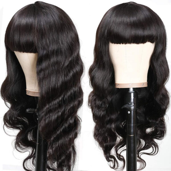 Real Hair Body Headgear Wig With Bangs real hair headgear with bangs - Image 4