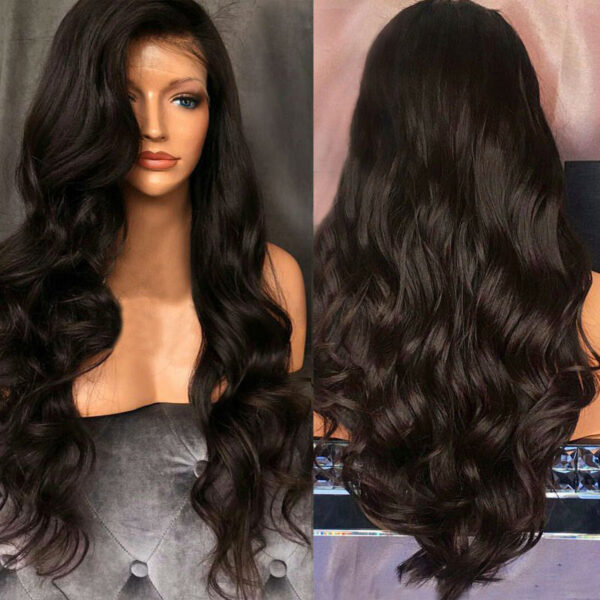 Wig Black Big Wave Ladies Wig Fashion African Curly Hair Customizable Front Lace Wig - Image 5