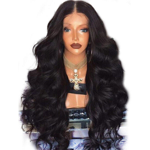 Wig Black Big Wave Ladies Wig Fashion African Curly Hair Customizable Front Lace Wig - Image 4