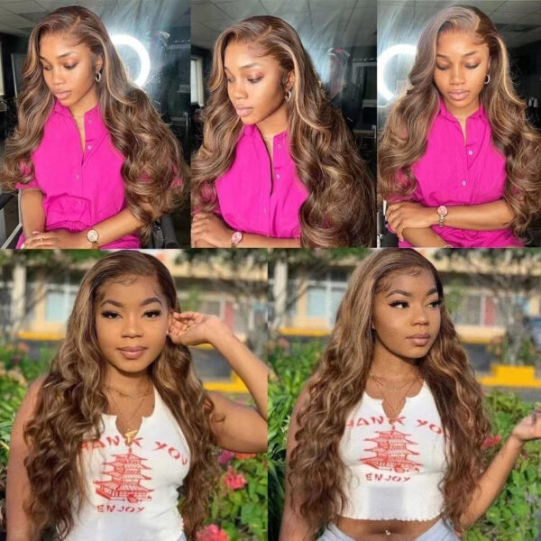Front Lace Wig Long Roll Gradient Color Women's Big Wave Head Cover - Image 2