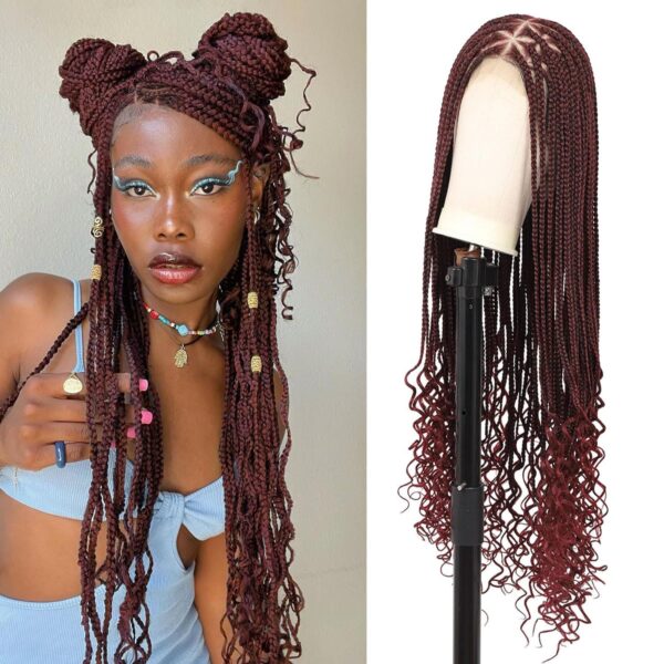 Full Lace Wig Head Cover Chemical Fiber Hair Three-strand Braid - Image 6