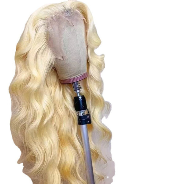 Long Curly Hair Light Blonde Big Waves African Women's Lace Wig - Image 3