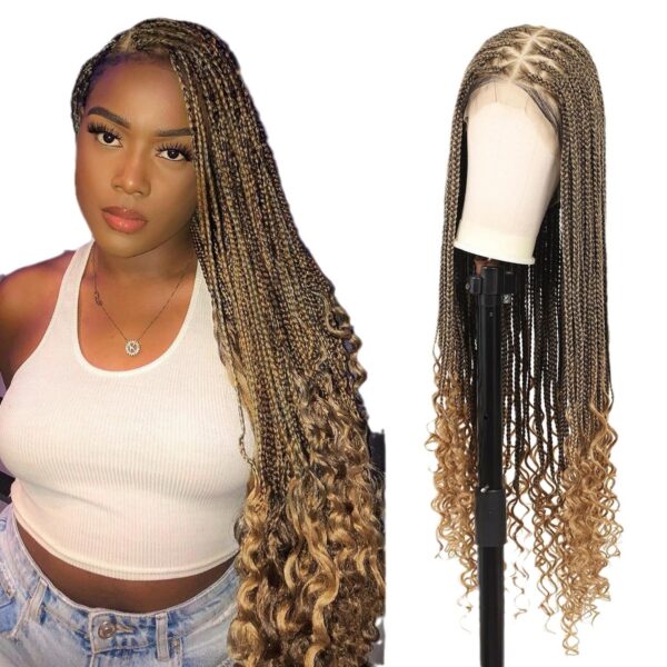 Full Lace Wig Head Cover Chemical Fiber Hair Three-strand Braid - Image 2