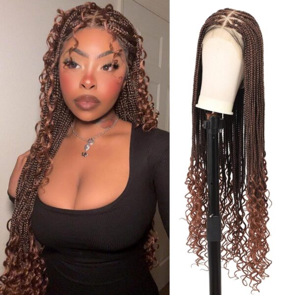Full Lace Wig Head Cover Chemical Fiber Hair Three-strand Braid - Image 5