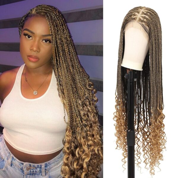 Full Lace Wig Head Cover Chemical Fiber Hair Three-strand Braid - Image 4