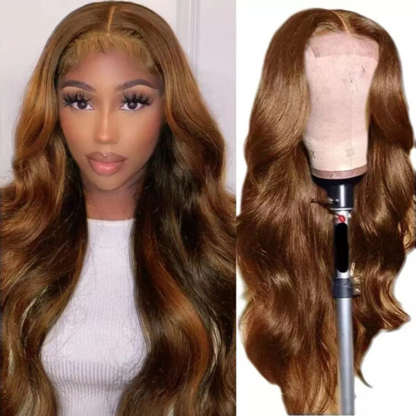 Long Curly Hair Light Blonde Big Waves African Women's Lace Wig - Image 6